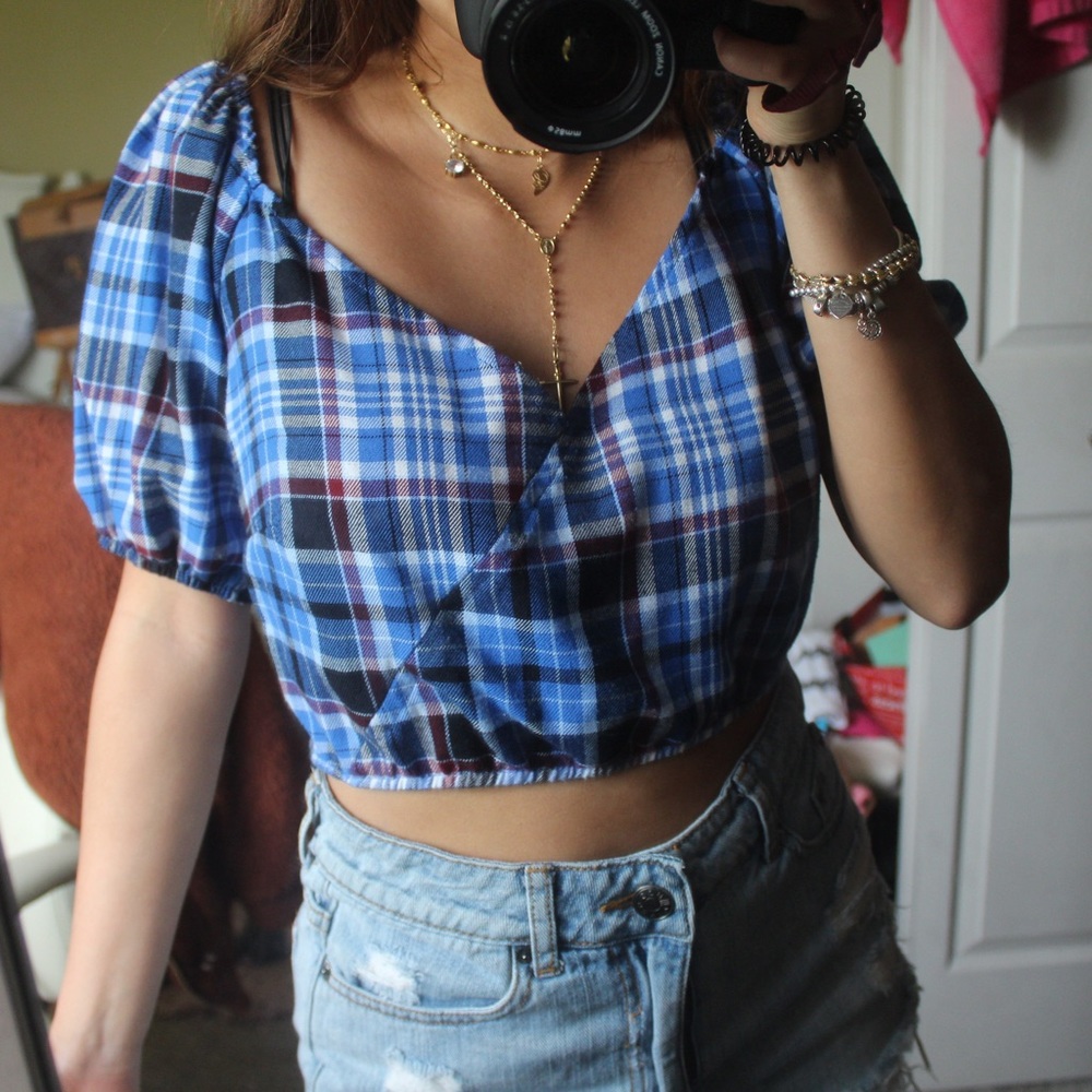 Wild Fable Peasant Crop Top NWOT